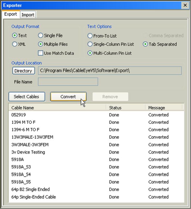 CableEye 709 / Exporter Software